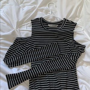 Black with white strips bodysuit